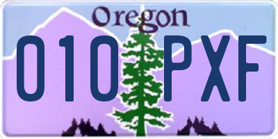 OR license plate 010PXF