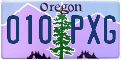 OR license plate 010PXG