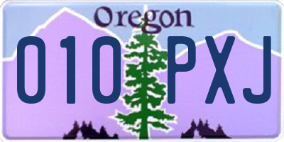 OR license plate 010PXJ
