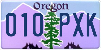 OR license plate 010PXK