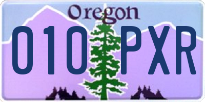OR license plate 010PXR