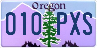 OR license plate 010PXS