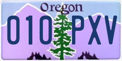 OR license plate 010PXV