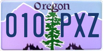 OR license plate 010PXZ