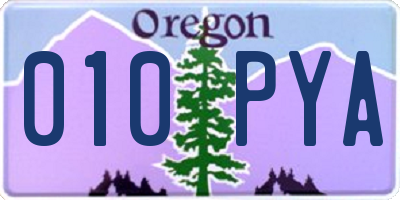 OR license plate 010PYA