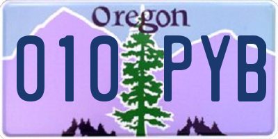 OR license plate 010PYB