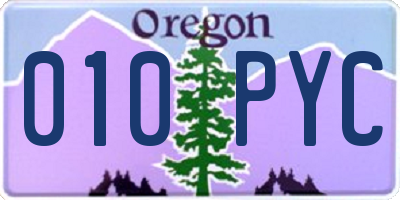 OR license plate 010PYC