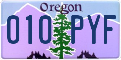 OR license plate 010PYF