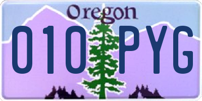 OR license plate 010PYG