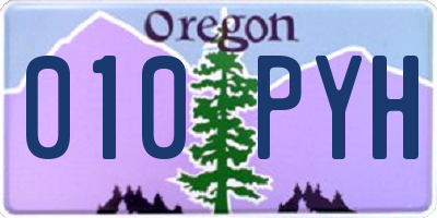 OR license plate 010PYH
