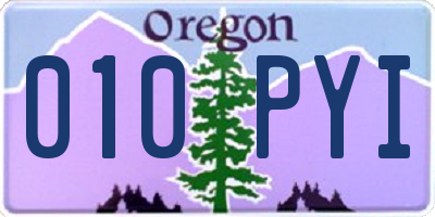 OR license plate 010PYI