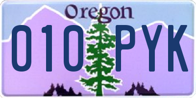 OR license plate 010PYK