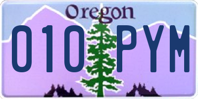 OR license plate 010PYM