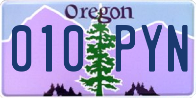 OR license plate 010PYN