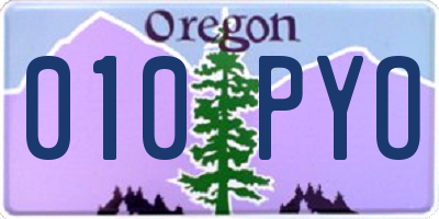 OR license plate 010PYO
