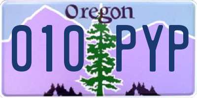 OR license plate 010PYP