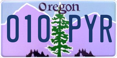 OR license plate 010PYR