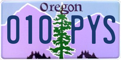OR license plate 010PYS