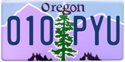 OR license plate 010PYU