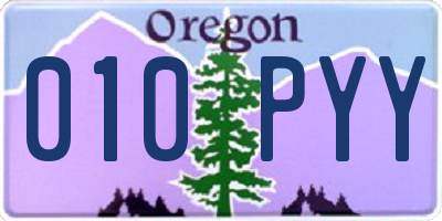 OR license plate 010PYY