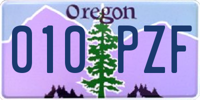OR license plate 010PZF