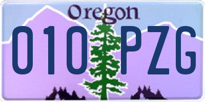 OR license plate 010PZG