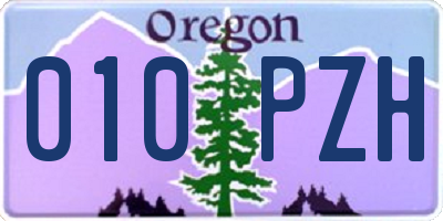 OR license plate 010PZH