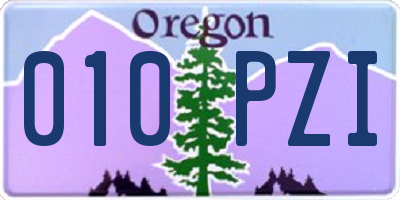 OR license plate 010PZI