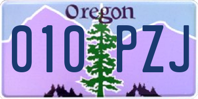 OR license plate 010PZJ