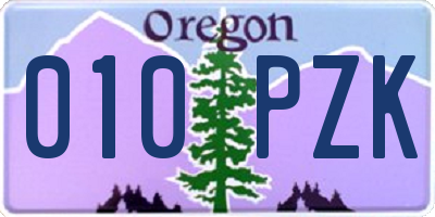 OR license plate 010PZK