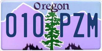 OR license plate 010PZM