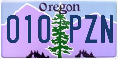 OR license plate 010PZN