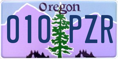 OR license plate 010PZR