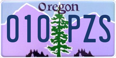 OR license plate 010PZS