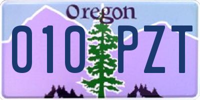 OR license plate 010PZT