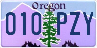 OR license plate 010PZY