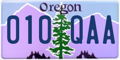 OR license plate 010QAA