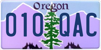 OR license plate 010QAC