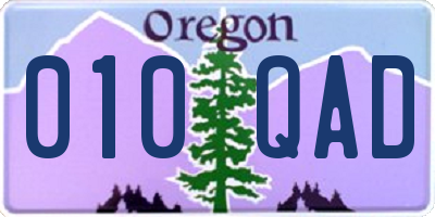 OR license plate 010QAD