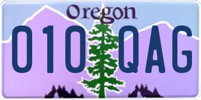 OR license plate 010QAG