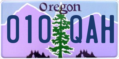 OR license plate 010QAH