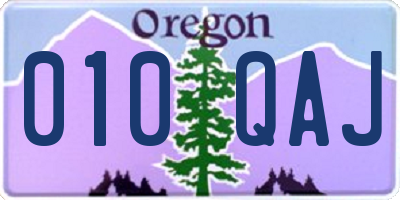 OR license plate 010QAJ