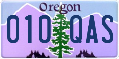 OR license plate 010QAS