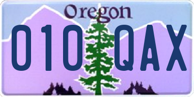 OR license plate 010QAX