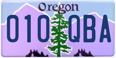 OR license plate 010QBA