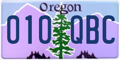 OR license plate 010QBC