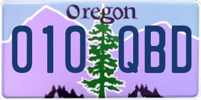 OR license plate 010QBD