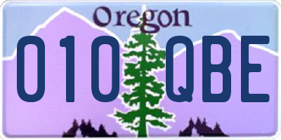 OR license plate 010QBE
