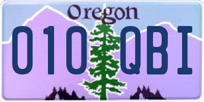 OR license plate 010QBI