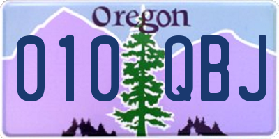 OR license plate 010QBJ